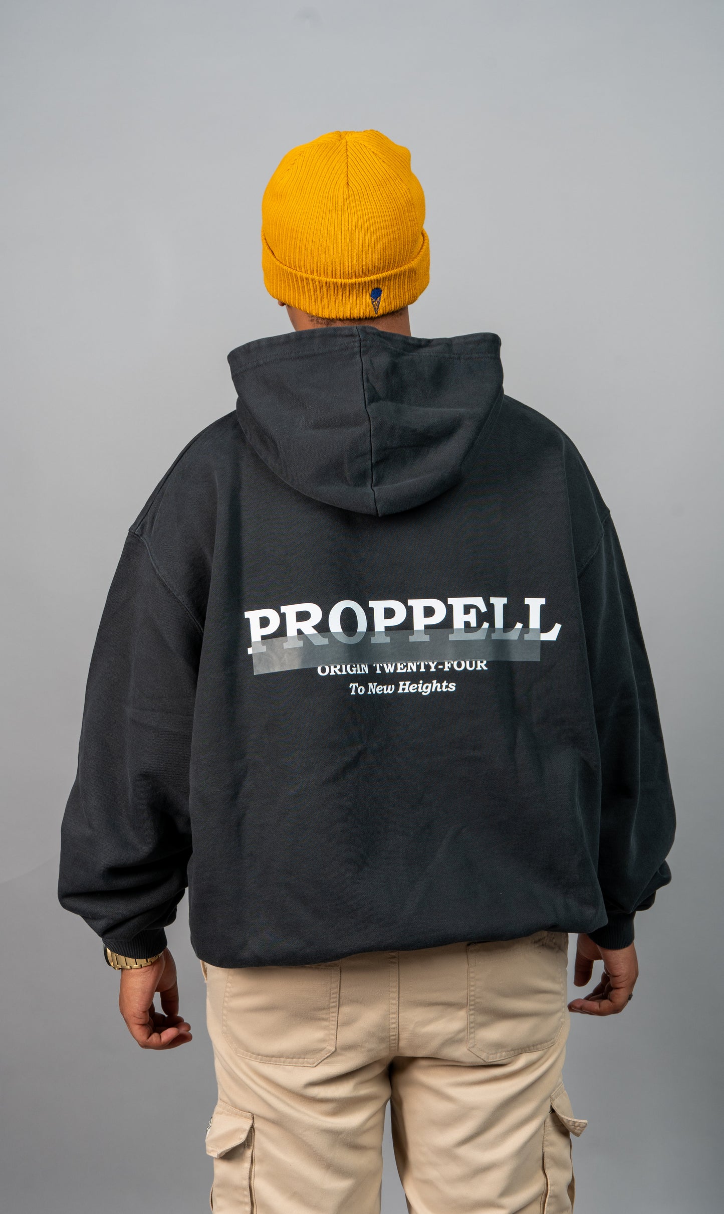 Oversized Hoodie Signature 024 in Washed Black