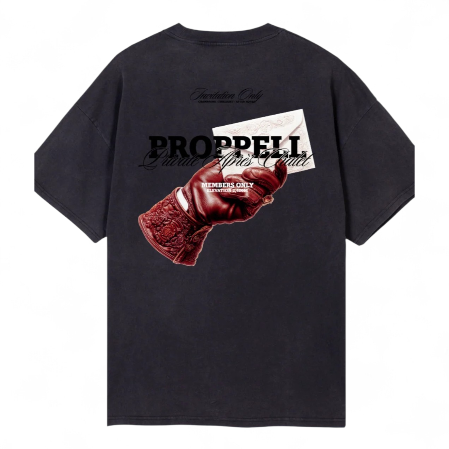 Invitation Only Oversized Tee in Washed Black