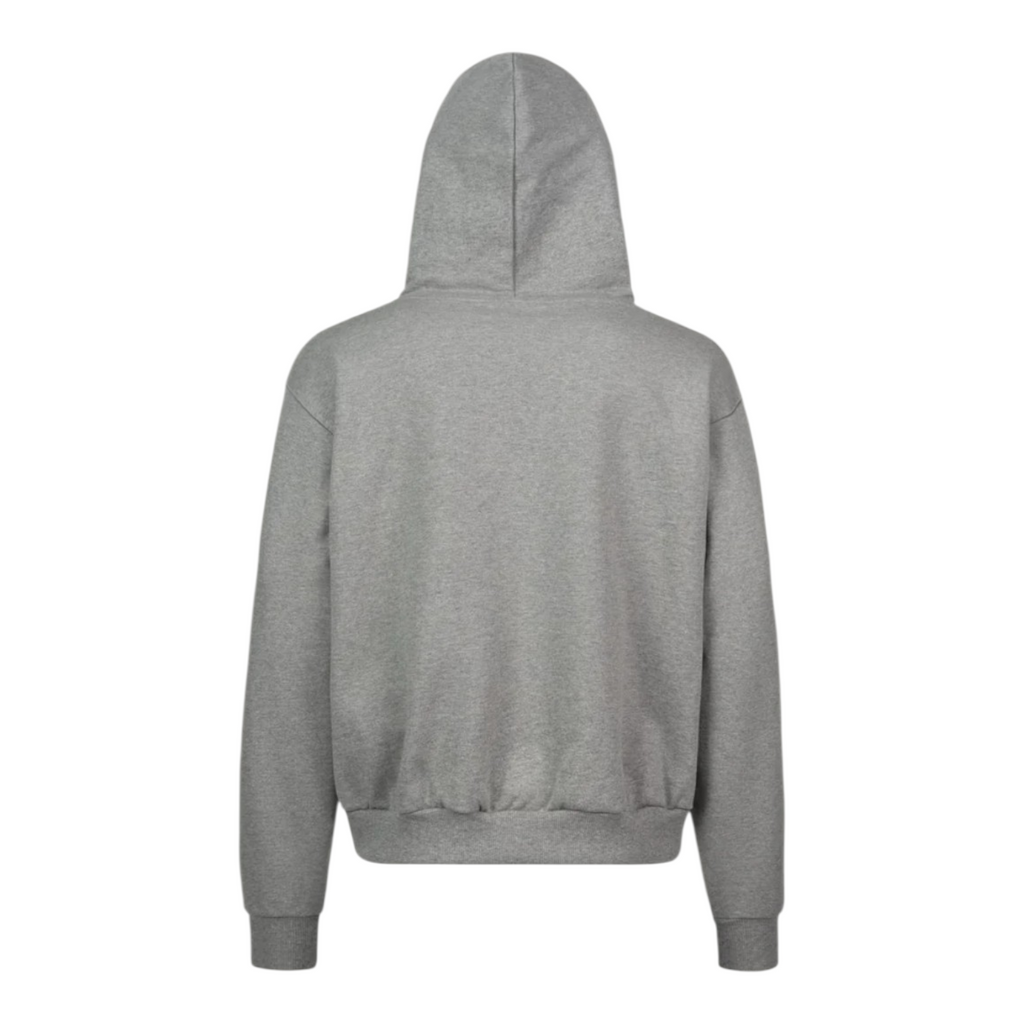 Zip Through Hoodie in Marl Grey