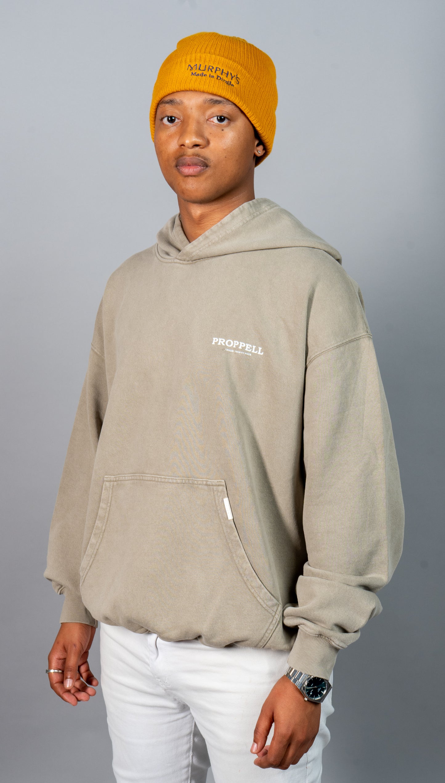 Oversized Hoodie Signature 024 in Vintage Stone