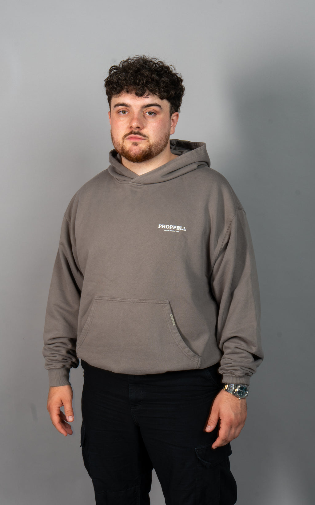 Signature 024 Oversized Hoodie in Pigment Grey