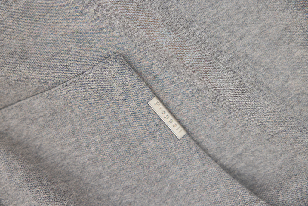 Zip Through Hoodie in Marl Grey