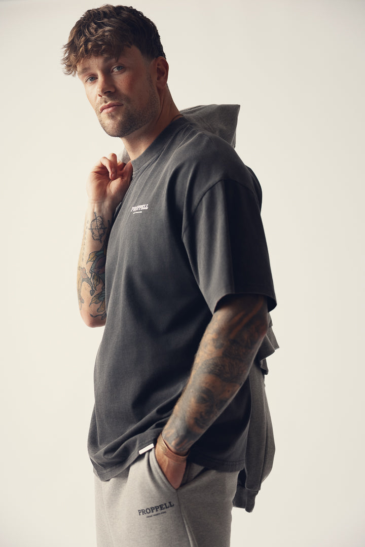Signature 024 Oversized T-Shirt in Washed Black