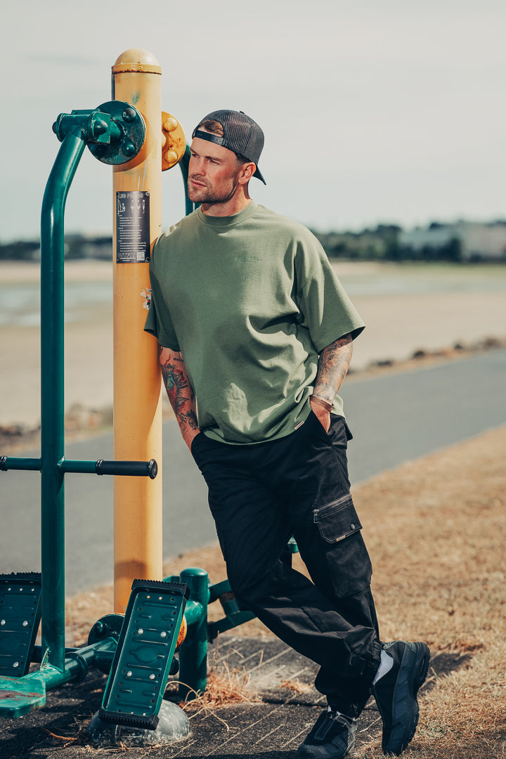 Signature 024 Oversized T-Shirt in Khaki Green