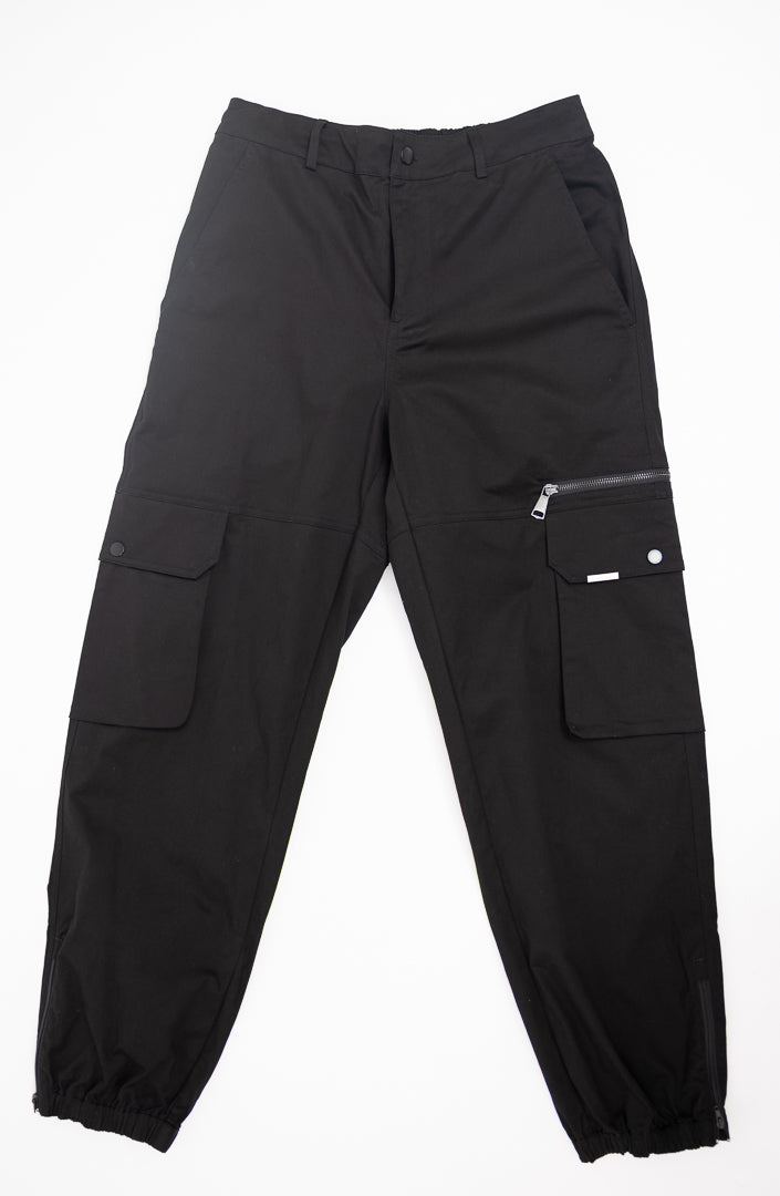Cargo Cuffed Pants in Black