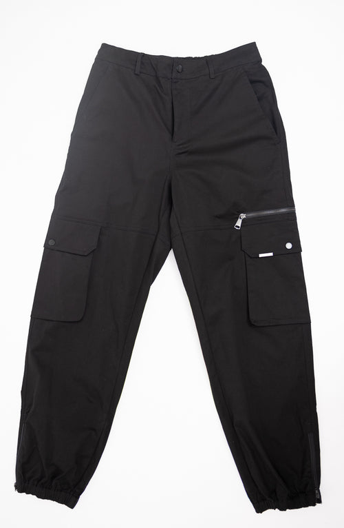 Cargo Cuffed Pants in Black