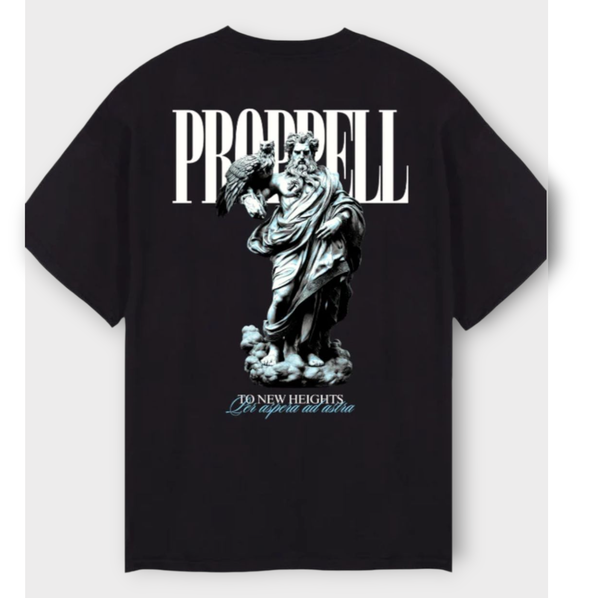 God of the Skies, oversized Tee in Carbon Black