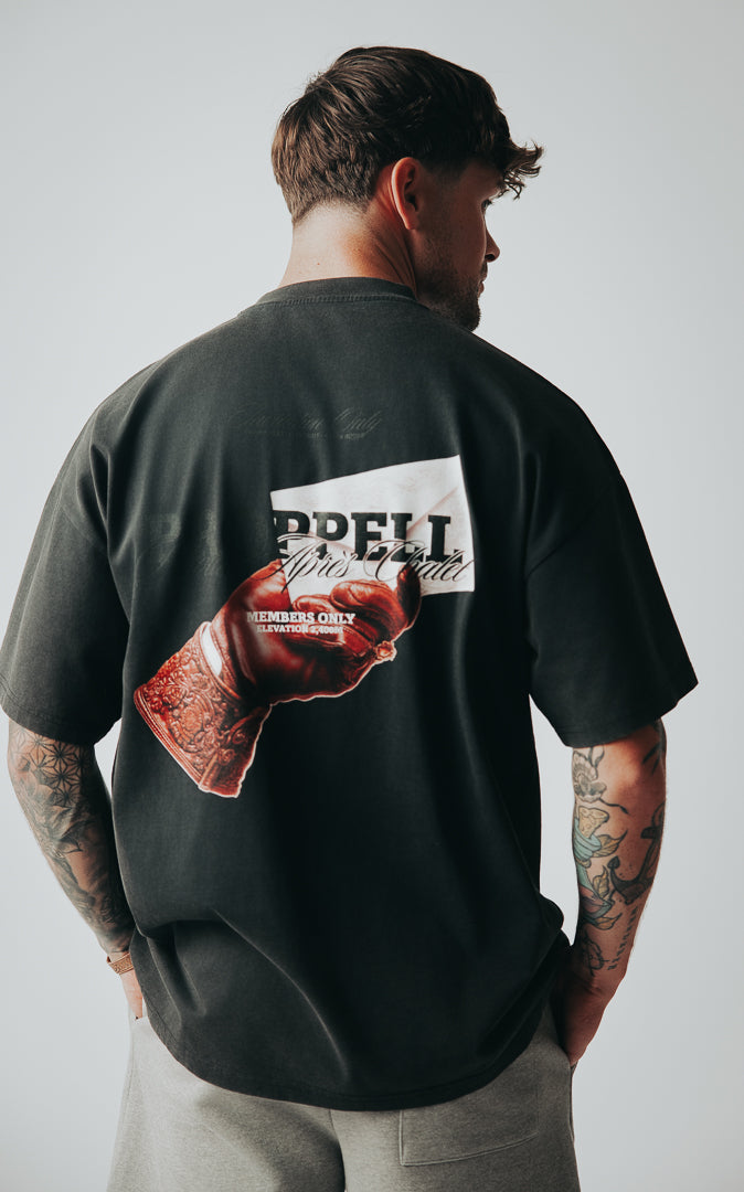 Invitation Only Oversized Tee in Washed Black