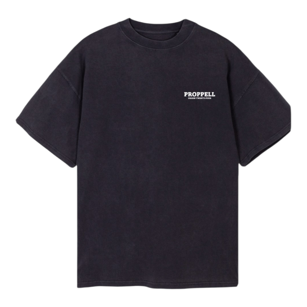 Signature 024 Oversized T-Shirt in Washed Black