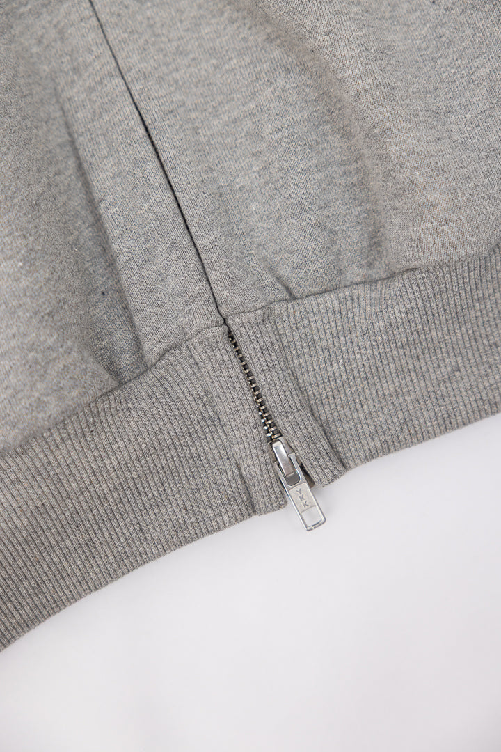 Zip Through Hoodie in Marl Grey