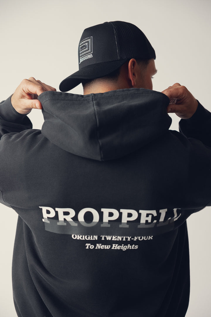 Signature 024 Oversized Hoodie in Washed Black
