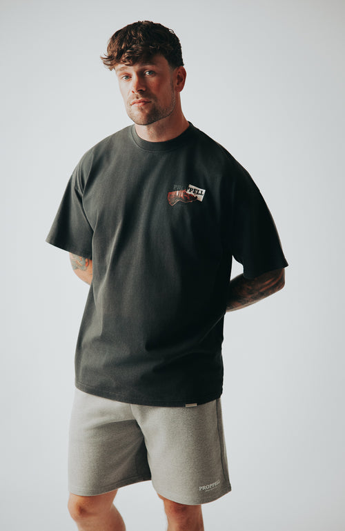 Invitation Only Oversized Tee in Washed Black