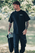 Cargo Cuffed Pants in Black