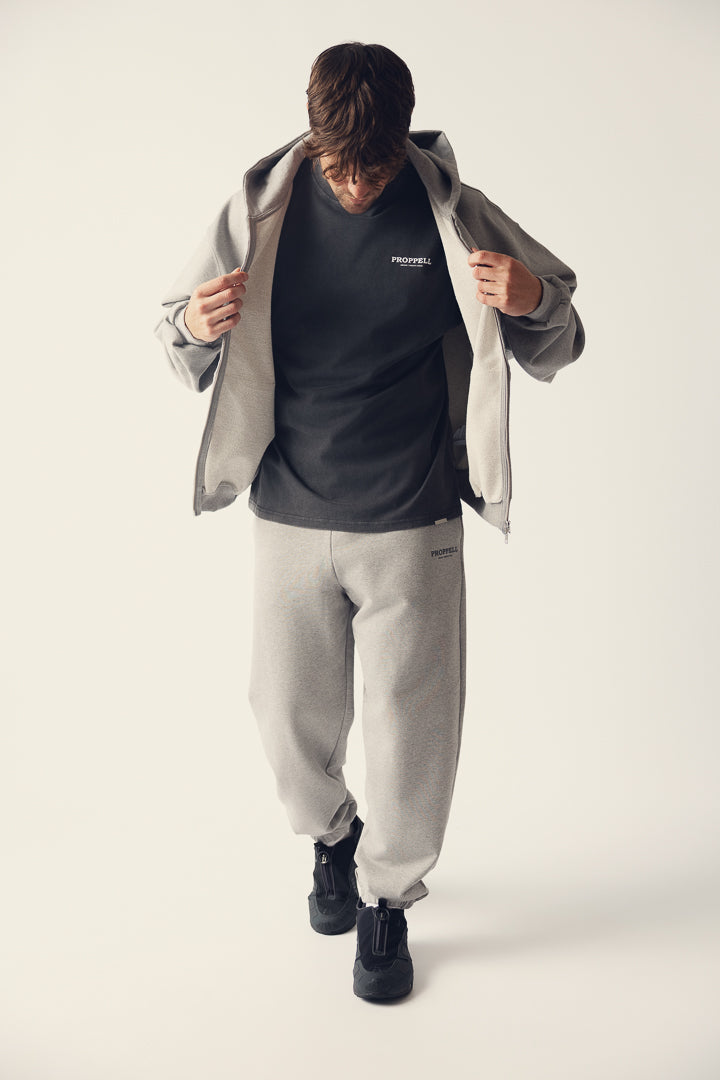 Relaxed Joggers in Marl Grey