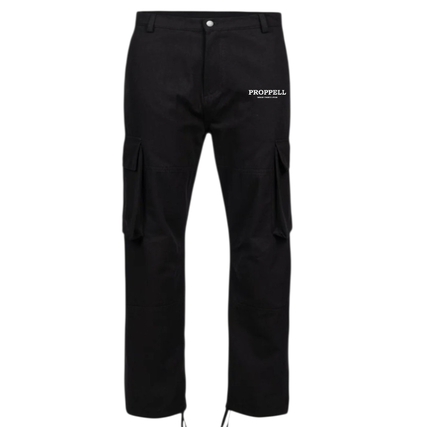 Straight Leg Cargo Utility Pants in Black
