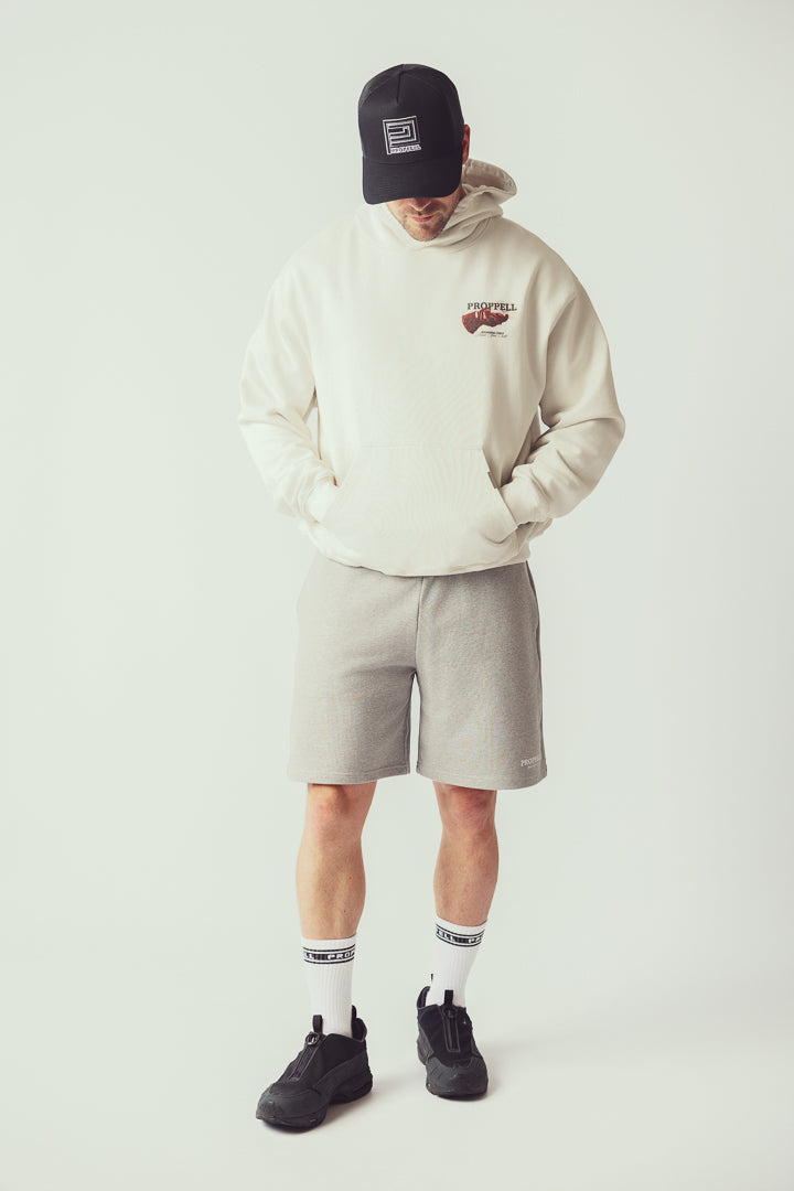 Relaxed Shorts in Marl Gray