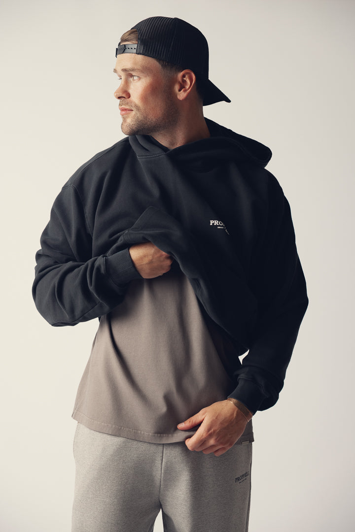 Signature 024 Oversized Hoodie in Washed Black