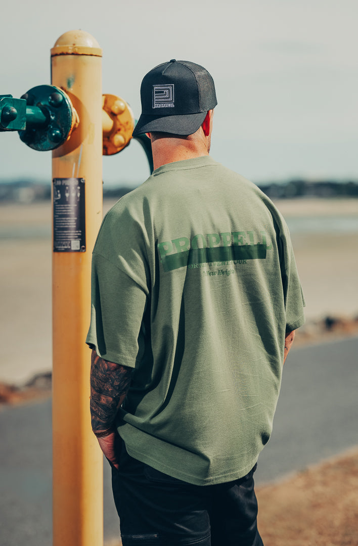 Signature 024 Oversized T-Shirt in Khaki Green