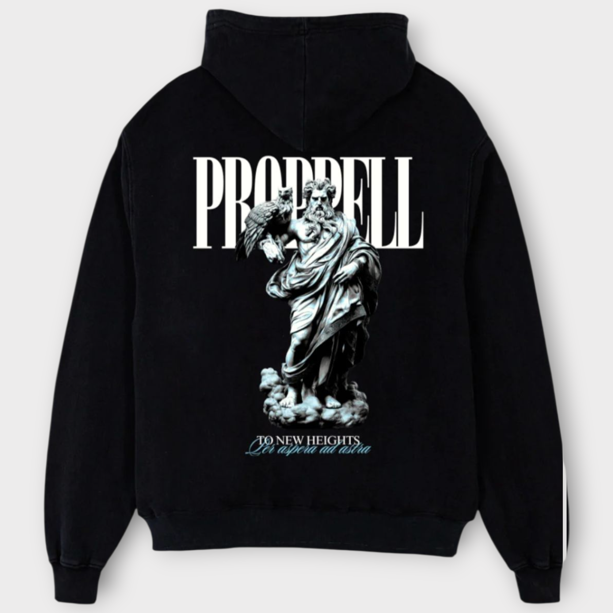 God Of The Skies Heavyweight Hoodie in Carbon black