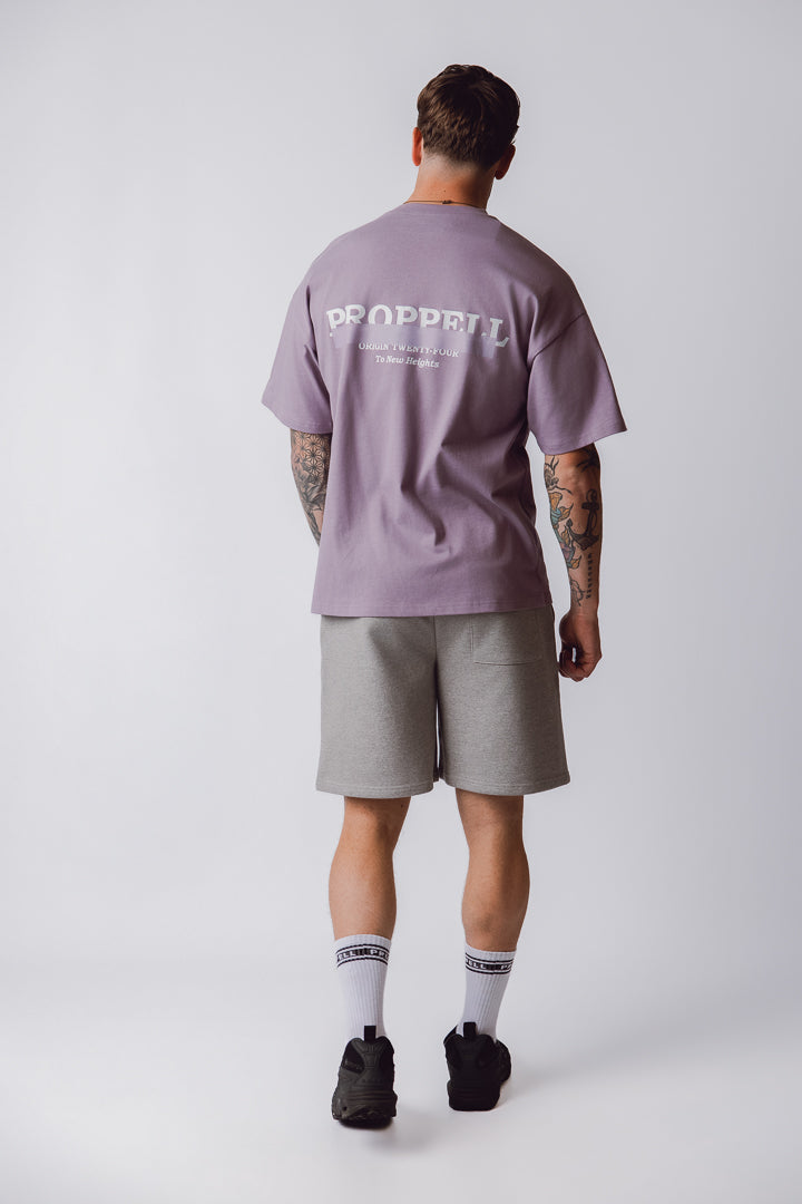 Relaxed Shorts in Marl Gray