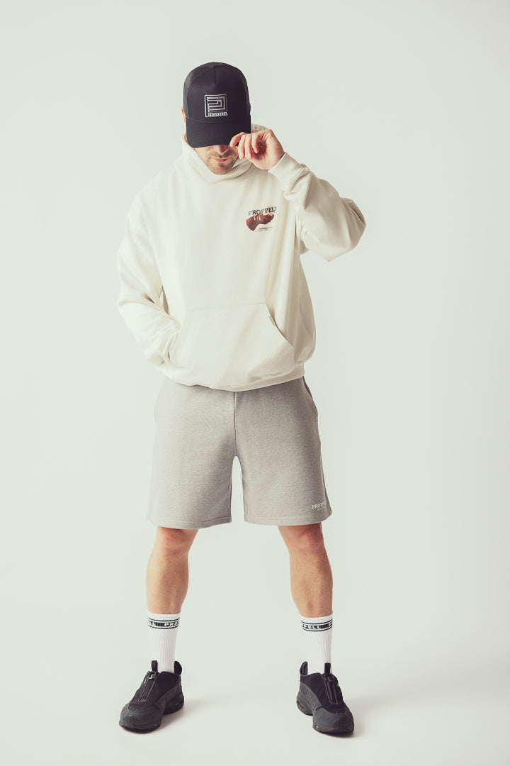 Relaxed Shorts in Marl Gray