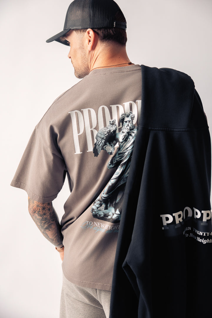 God of the Skies, oversized Tee in Pigment Grey