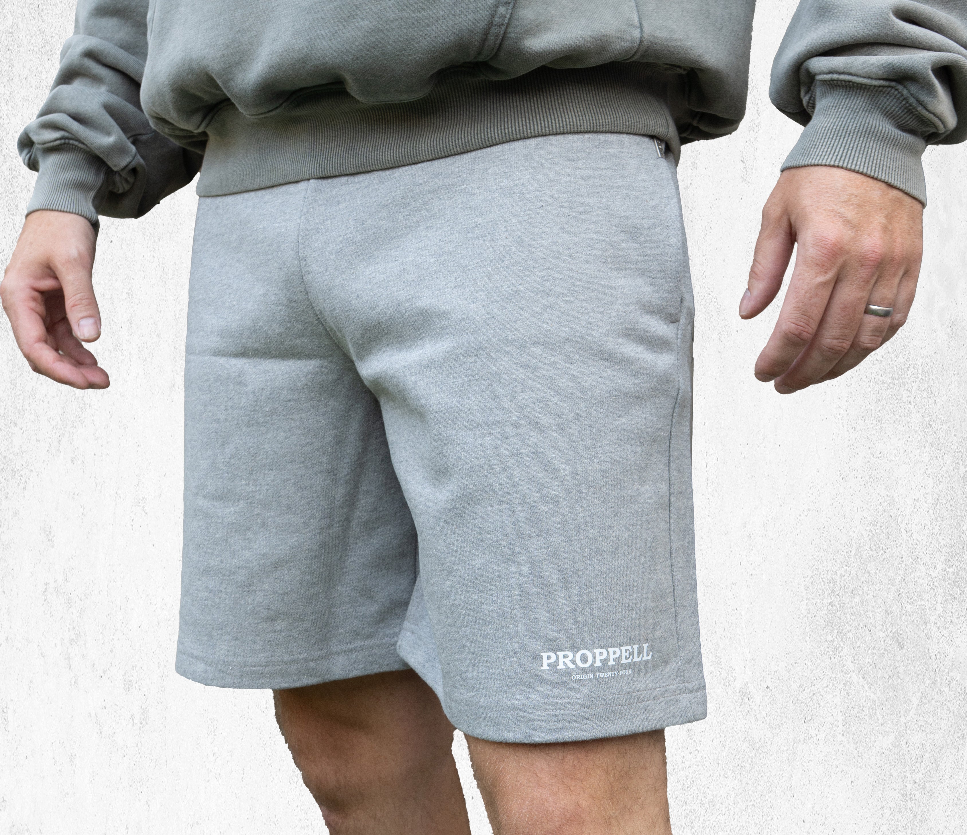 Relaxed Shorts in Marl Gray
