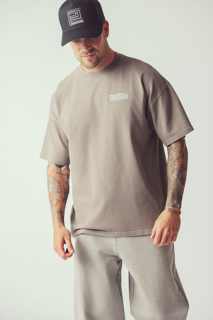 God of the Skies, oversized Tee in Pigment Grey