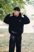 God Of The Skies Heavyweight Hoodie in Carbon black
