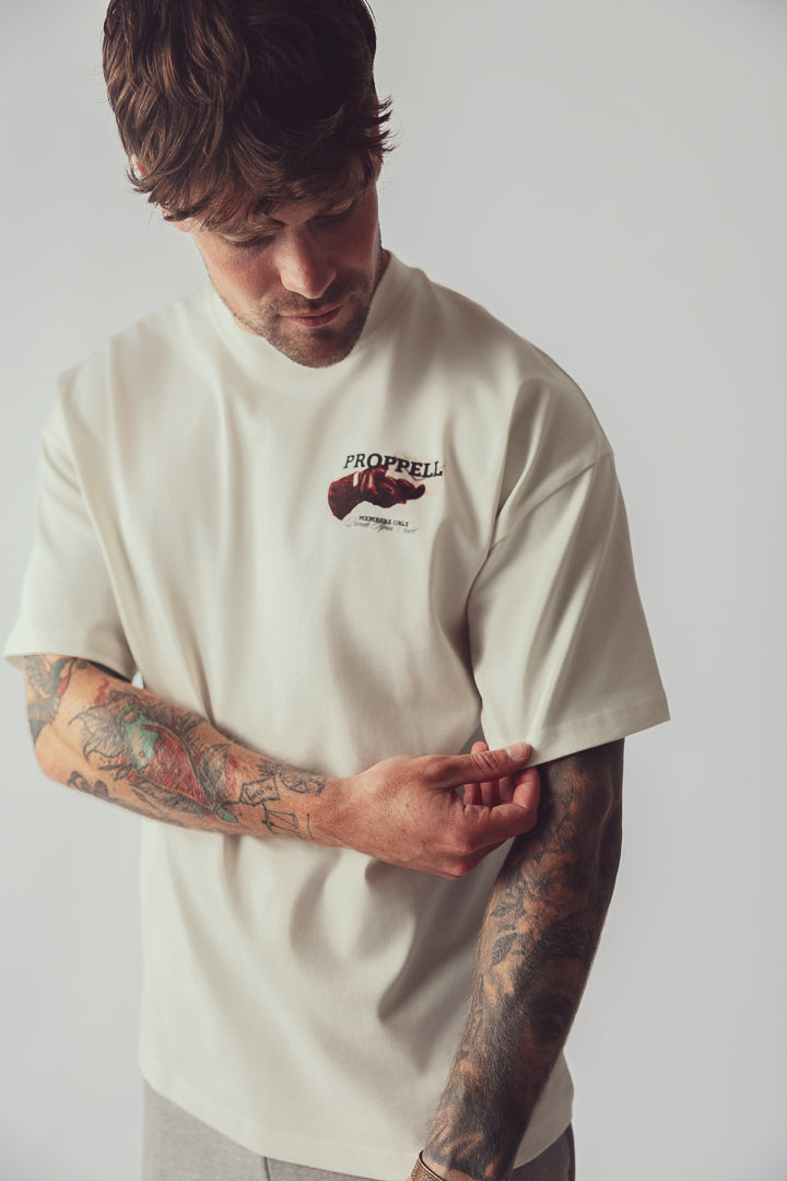 Invitation Only Oversized Tee in Ecru White
