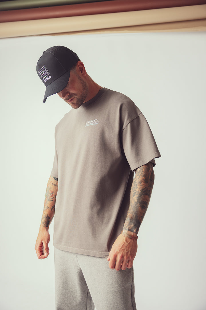 God of the Skies, oversized Tee in Pigment Grey