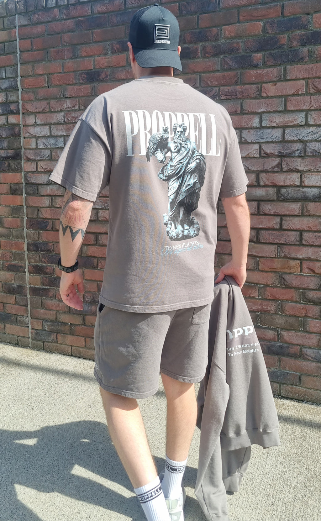 God of the Skies, oversized Tee in Pigment Grey
