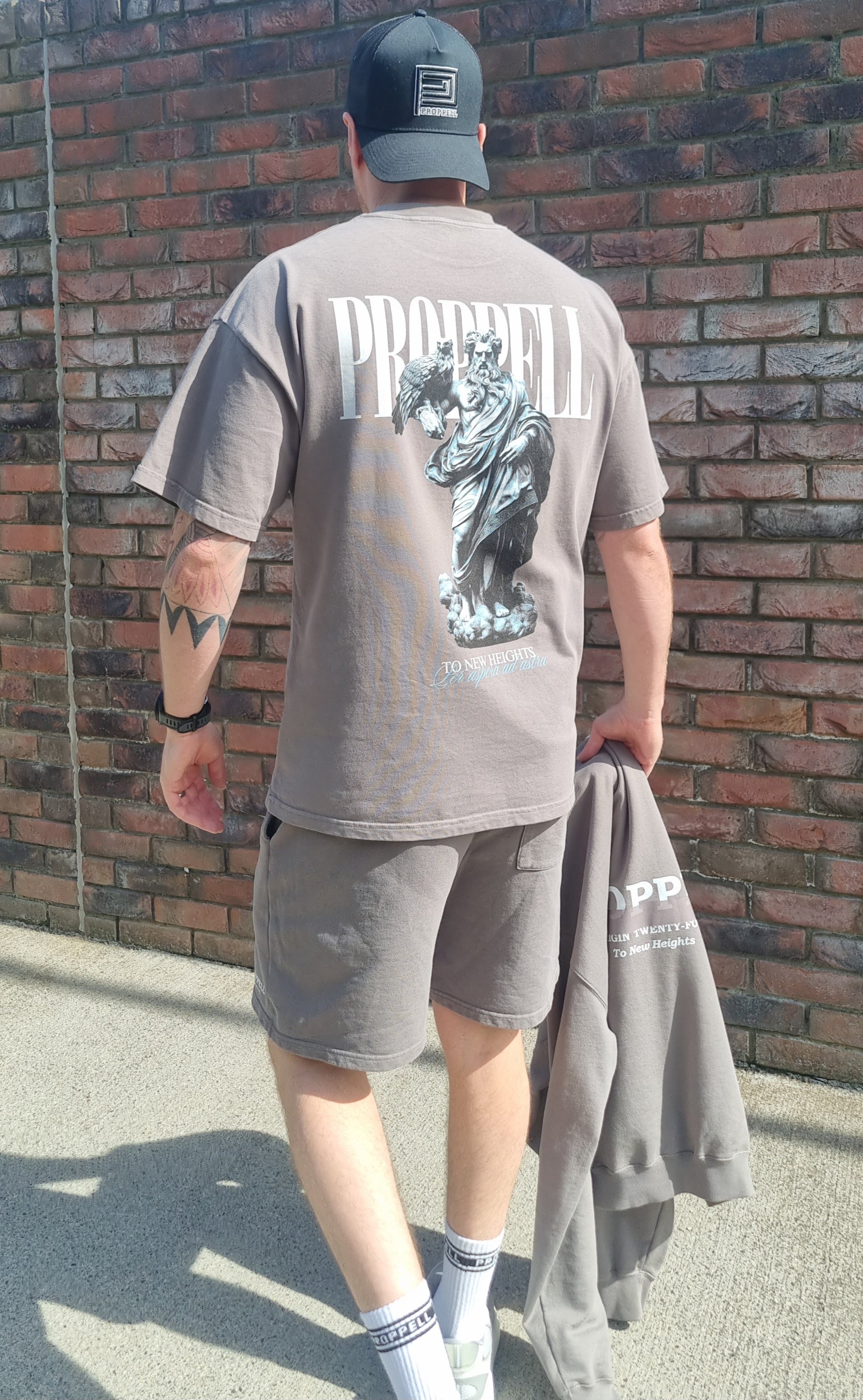 God of the Skies, oversized Tee in Pigment Grey