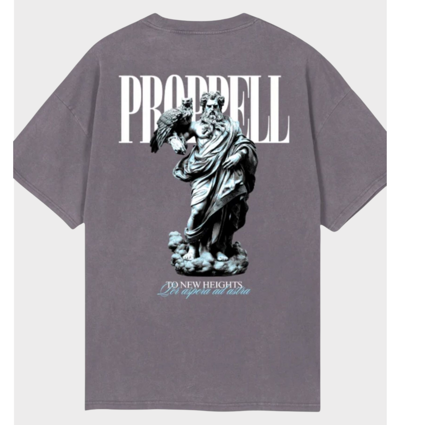 God of the Skies, oversized Tee in Pigment Grey
