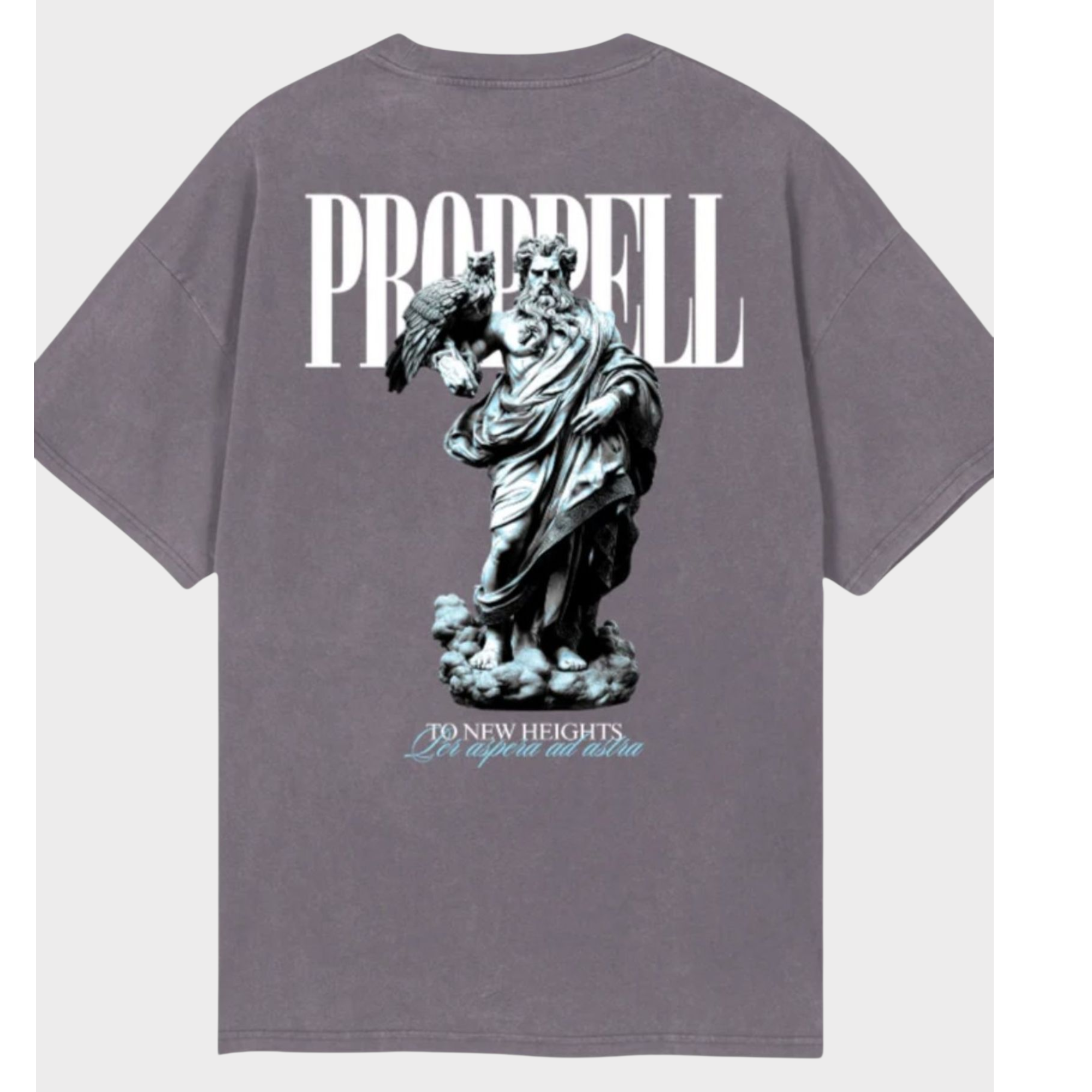 God of the Skies, oversized Tee in Pigment Grey