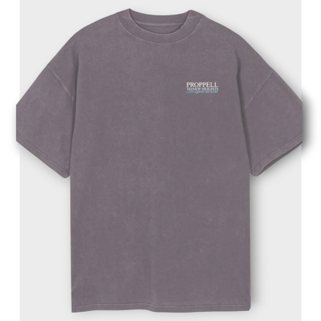 God of the Skies, oversized Tee in Pigment Grey